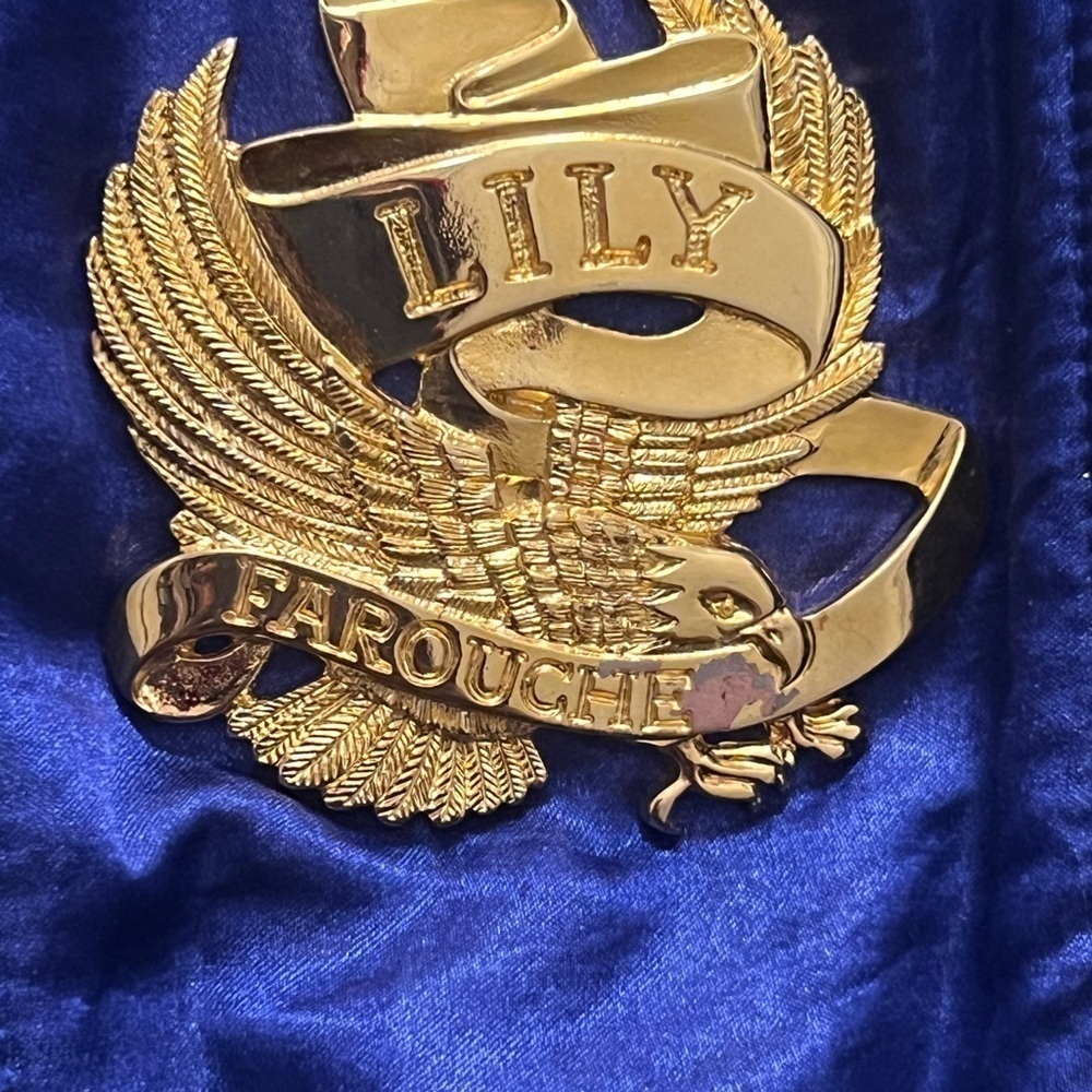 Lily Farouche Vintage Blue Ski Bomber Jacket w/Gold Dragon & Phoenix Size S/M - Picture 8 of 8